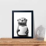 Funny Raccoon Bathroom Wall Art Canvas Print