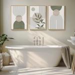 Sage Green Boho Wall Art Set, 3 Pieces