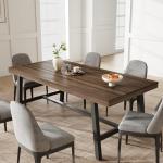 GarveeHome Rustic Industrial Dining Table for 6-8