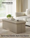 SONGMICS MAZIE 43-Inch Folding Storage Ottoman Bench