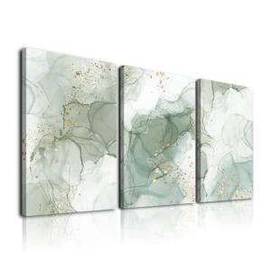 Sage Green Abstract Wall Art Set of 3