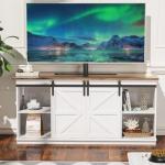 Farmhouse TV Stand with Sliding Barn Doors, 58