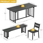 Large Farmhouse Dining Table Set for 6-8