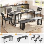 Large Farmhouse Dining Table Set for 6-8