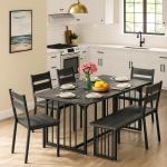 Large Farmhouse Dining Table Set for 6-8