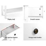 White Console Table with 2 Drawers and Shelf