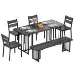 Large Farmhouse Dining Table Set for 6-8