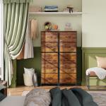 WLIVE 5-Drawer Fabric Dresser with Wood Top
