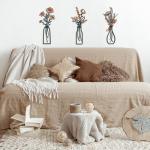 Metal Flower Wall Art Set - Rustic Farmhouse Decor