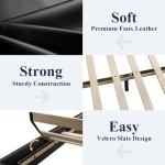 Adjustable Headboard King Size Faux Leather Bed