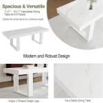 White Marble Extendable Dining Table for 8-10