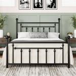 Victorian Style Queen Metal Bed Frame, Black