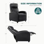Black Leather Recliner Chair with Lumbar Support