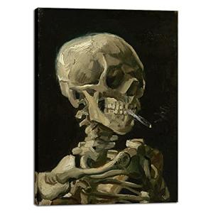 Vincent Van Gogh Skeleton with Cigarette Canvas Art