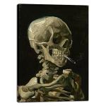 Vincent Van Gogh Skeleton with Cigarette Canvas Art