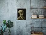 Vincent Van Gogh Skeleton with Cigarette Canvas Art