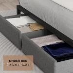 Full Size Bed Frame with Storage and LED Light