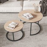 Nesting Round Coffee Tables Set for Small Spaces