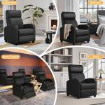 Yaheetech PU Leather Recliner Sofa with Lumbar Support