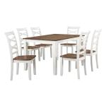 Farmhouse Dining Table Set for 6 with Chairs