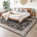 Black Washable 8x10 Area Rug for Any Room