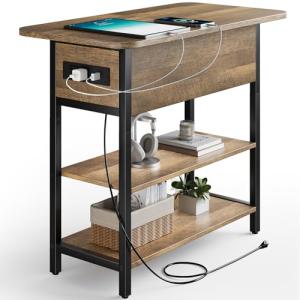 Yoobure Flip Top End Table with Charging Station