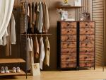Industrial 7-Drawer Bedroom Dresser in Rustic Brown