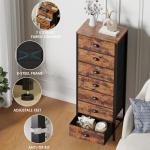 Industrial 7-Drawer Bedroom Dresser in Rustic Brown