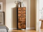 Industrial 7-Drawer Bedroom Dresser in Rustic Brown