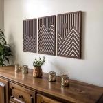 Set of 3 Modern Wooden Wall Sculptures