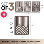 Set of 3 Modern Wooden Wall Sculptures