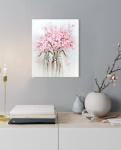 Pink Floral Canvas Art for Teen Bedroom Decor