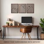 Set of 3 Modern Wooden Wall Sculptures