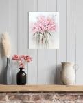 Pink Floral Canvas Art for Teen Bedroom Decor