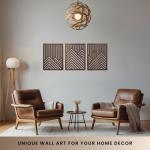 Set of 3 Modern Wooden Wall Sculptures