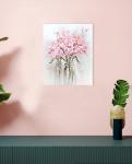 Pink Floral Canvas Art for Teen Bedroom Decor