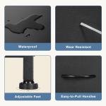 DUMOS Black TV Stand with 5 Fabric Drawers