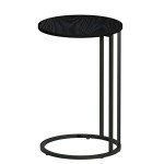 Round Black Coffee Table for Living Room & Office