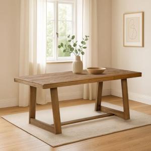 72 Inch Rustic Farmhouse Dining Table in Pecan
