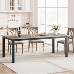 Industrial Large Dining Table for 6-8 People