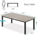 Industrial Large Dining Table for 6-8 People