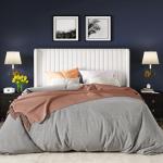 Velvet Full Size Bed Frame with Wingback Headboard