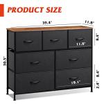 7 Drawer Dresser and TV Stand, Rustic Black