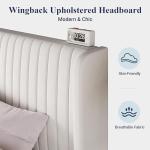 Velvet Full Size Bed Frame with Wingback Headboard