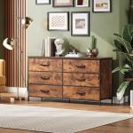 WLIVE Large 6 Drawer Fabric Dresser in Rustic Brown