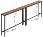 Narrow Console Table Set with Charging Station