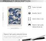 Vintage Japanese Blue Waves Canvas Wall Art 12x16