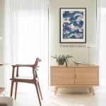 Vintage Japanese Blue Waves Canvas Wall Art 12x16