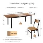 7-Piece Walnut Dining Table Set with Chairs