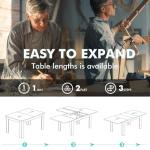 Extendable Farmhouse Dining Table for 6-10 People